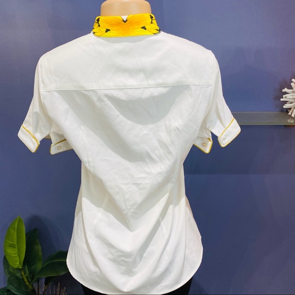 Butterfly Collar Button Down Blouse Shirt - Picture 6 of 8